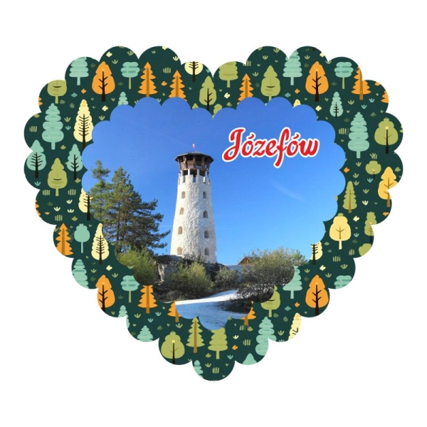 Drewniany magnes Serce Leśne N2