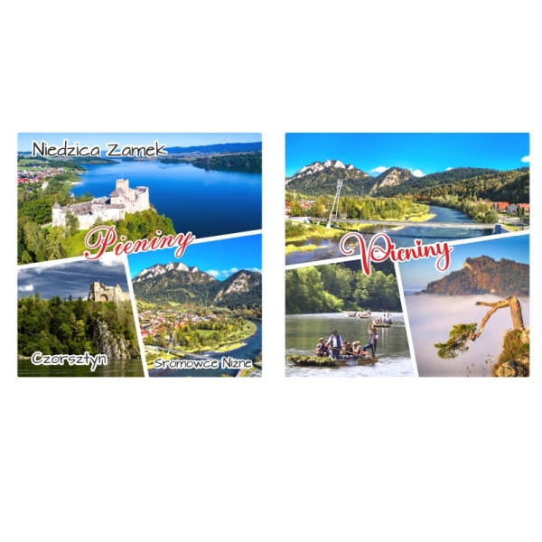 Drewniany magnes Mix kwadrat N2