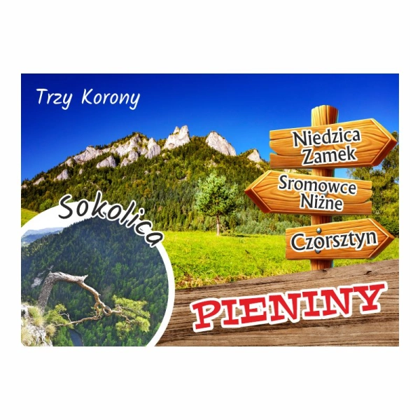 Drewniany magnes z drogowskazem