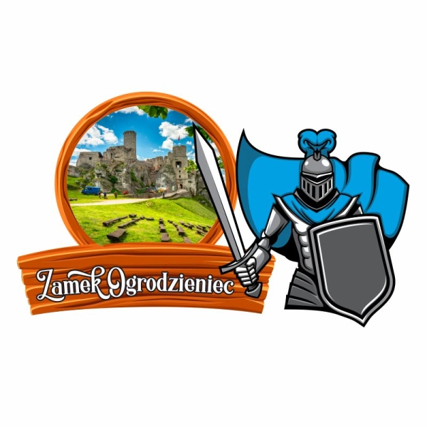 Magnes DREWNIANE KOŁO Z RYCERZEM