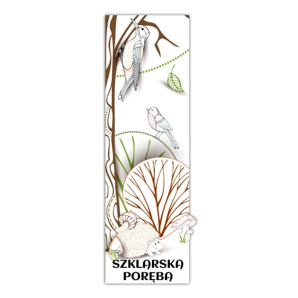 Drewniany magnes Panorama Leśna N1