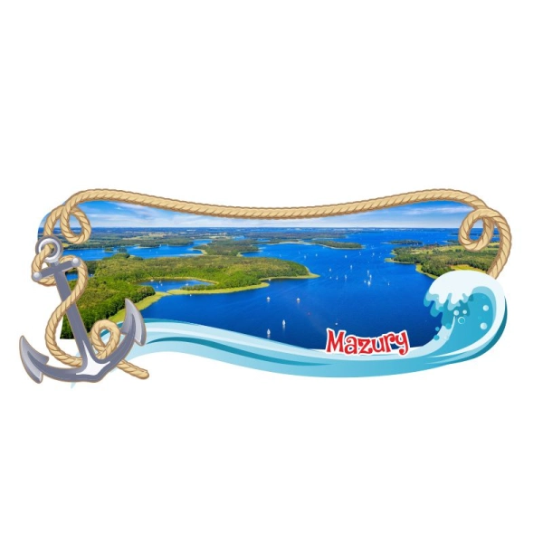 Drewniany magnes Panoramiczny z kotwicą