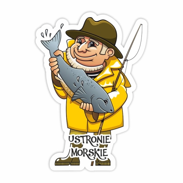 Drewniany magnes Rybak N1