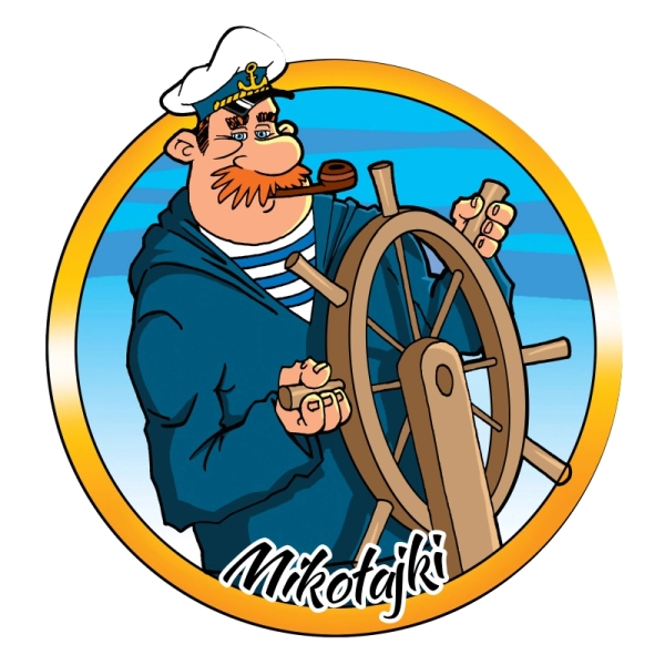 Drewniany magnes Kapitan w kole