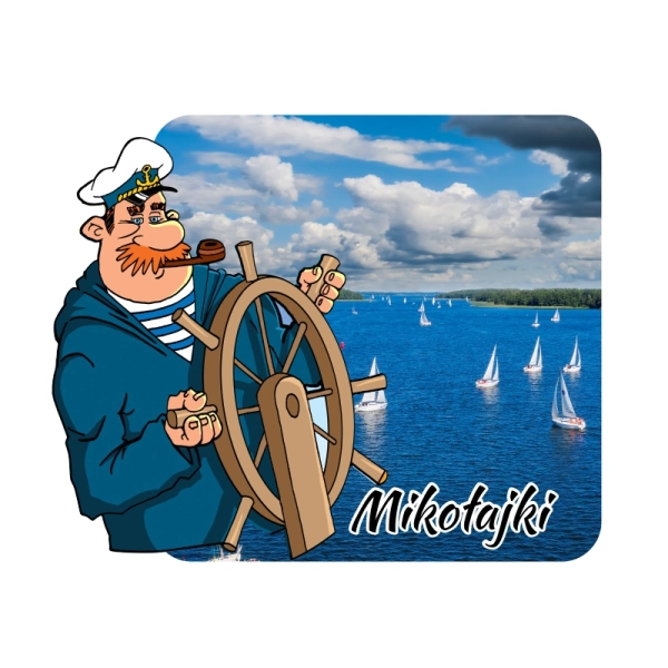 Drewniany magnes Kapitan z widokiem N2