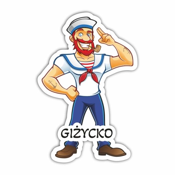 Drewniany magnes Marynarz N1