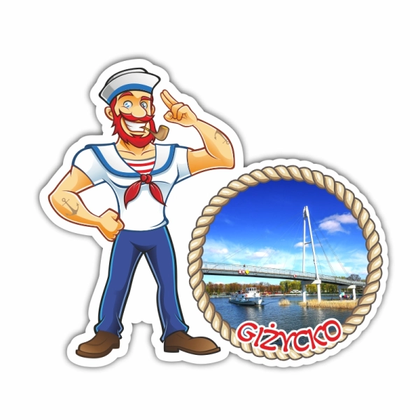 Drewniany magnes Marynarz z widokiem