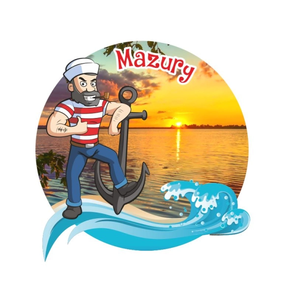 Drewniany magnes Marynarz z widokiem