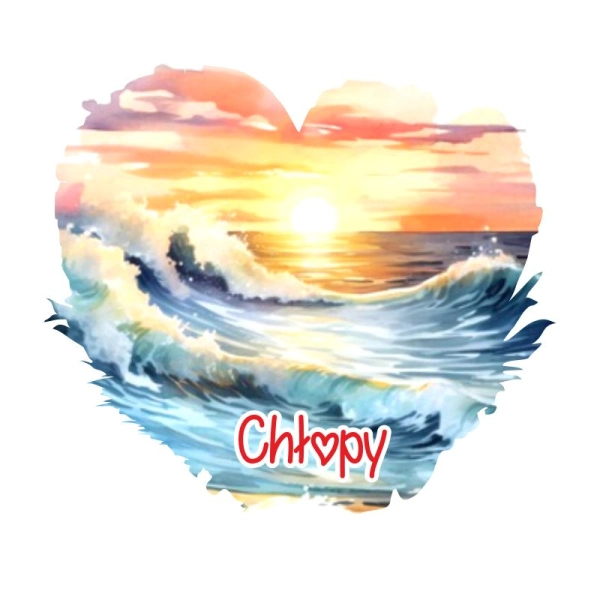 Drewniany magnes serce akwarela MIX n2