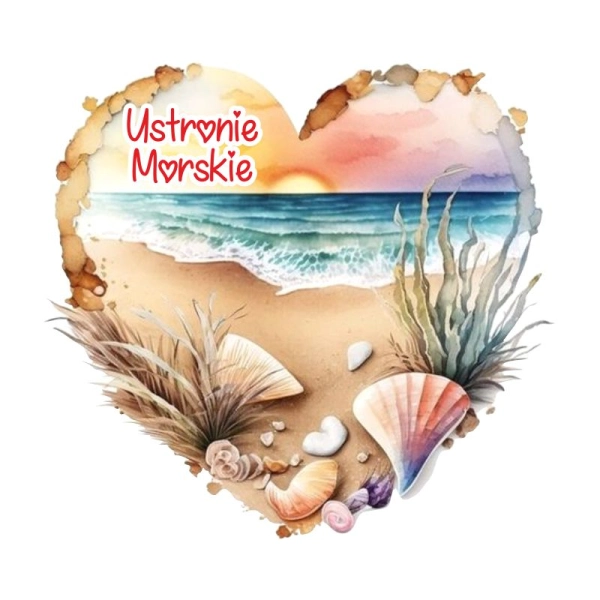 Drewniany magnes serce akwarela MIX n2