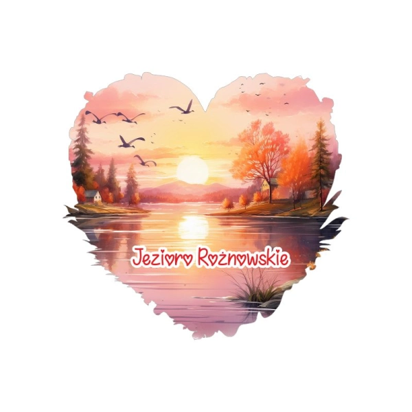 Drewniany magnes serce akwarela MIX N3