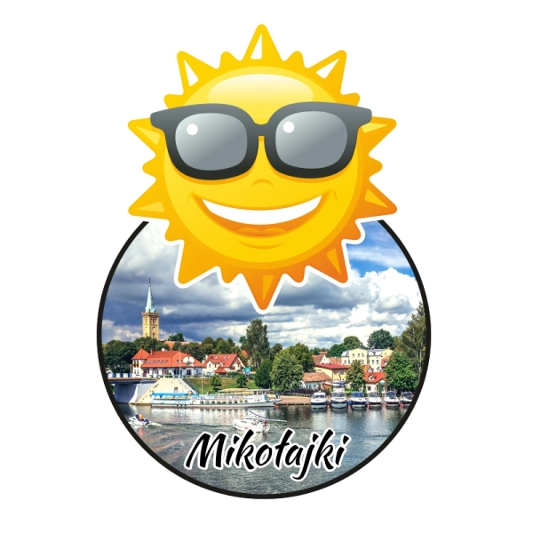 Drewniany magnes Słońce z widokiem N2