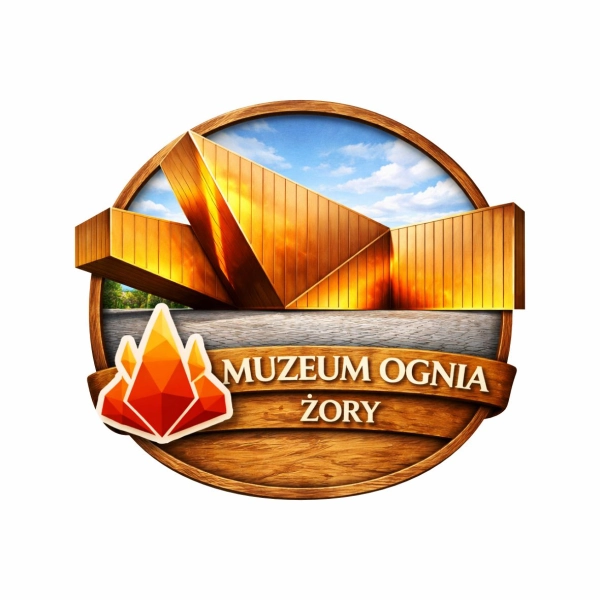 Drewniany magnes Muzeum ognia N1