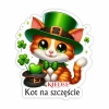 Drewniany magnes Kot na szczęście MIX