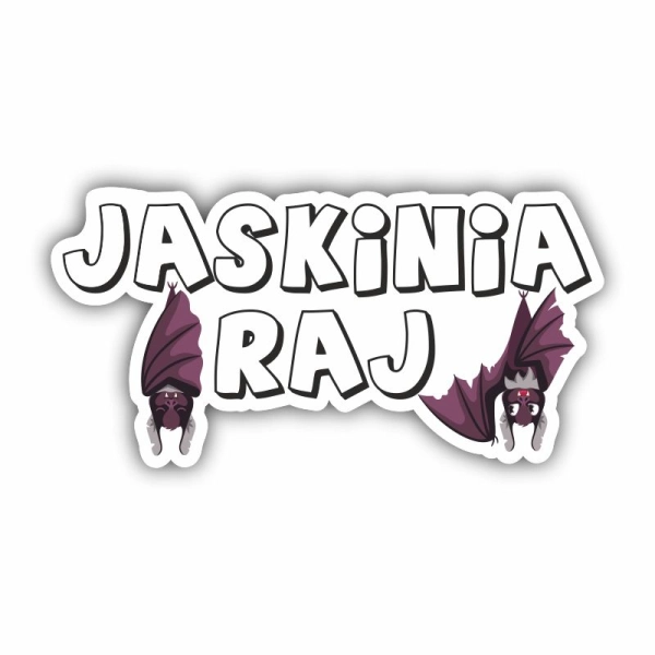 magnes napis jaskinia raj z ozdobnymi nietoperzami