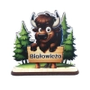 Drewniany Żubr na podstawce