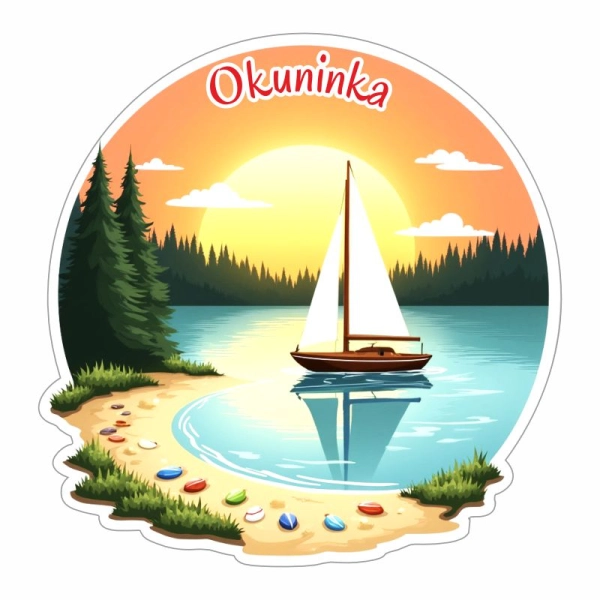 Drewniany magnes Jezioro N1