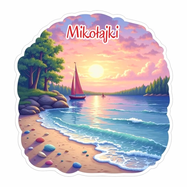 Drewniany magnes Jezioro N2 MIX