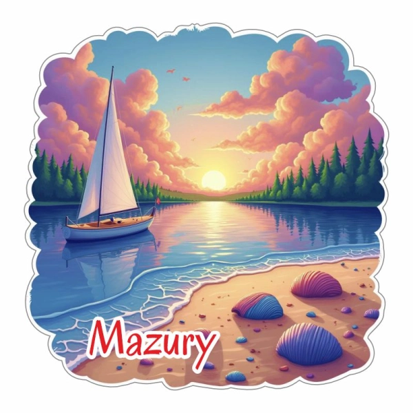 Drewniany magnes Jezioro N3 MIX