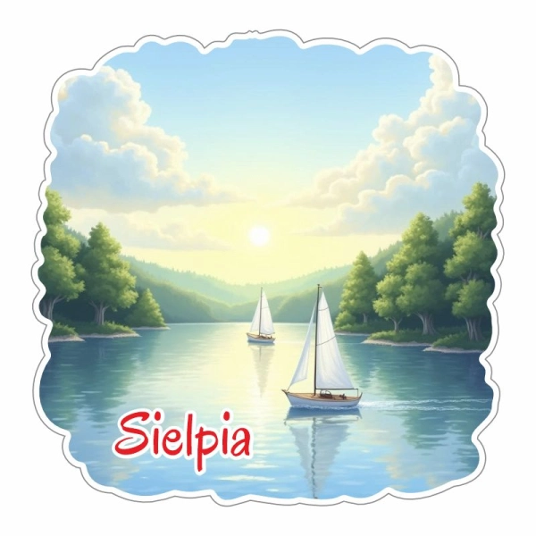 Drewniany magnes Jezioro N3 MIX