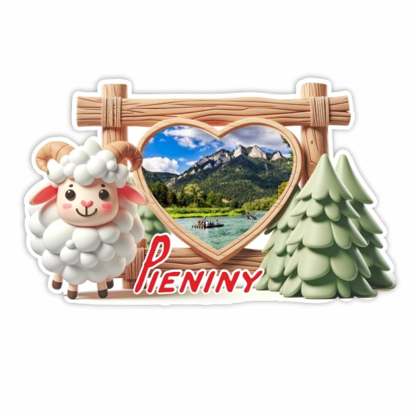 Drewniany magnes Owieczka UV N2