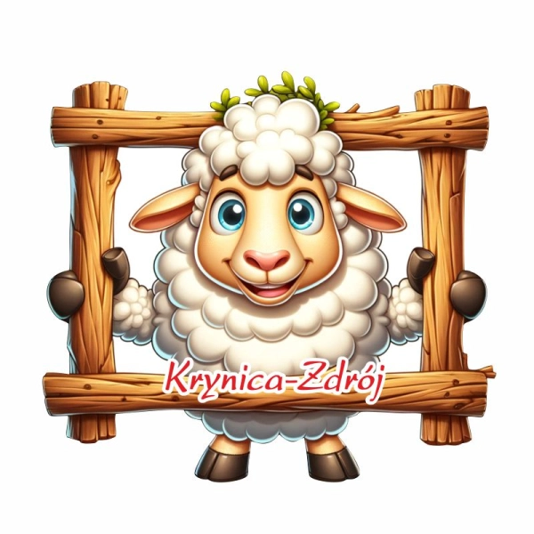 Drewniany magnes Owieczka UV N3