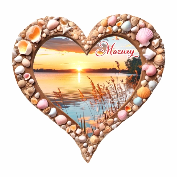 Drewniany magnes Muszelka N1