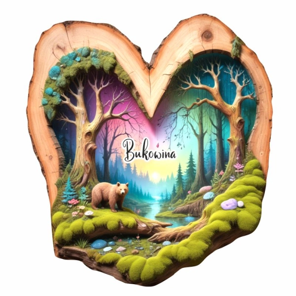 Drewniany magnes Plaster Niedźwiedź N3