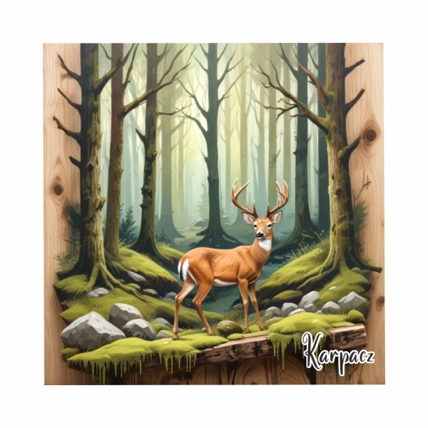 Drewniany magnes Plaster drzewa Jeleń N1