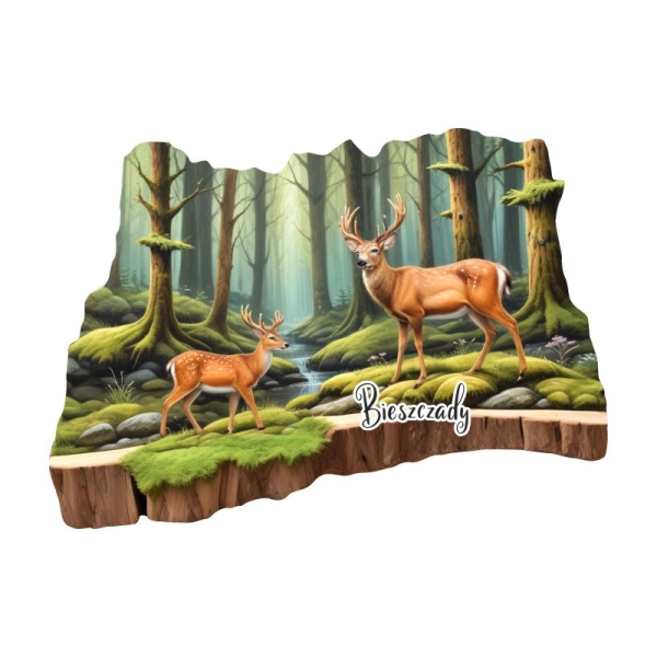 Drewniany magnes Plaster drzewa Jeleń N4