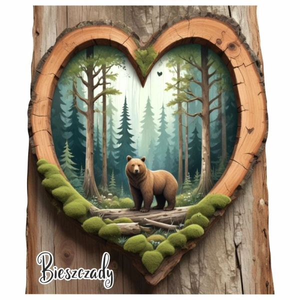 Drewniany magnes Plaster drzewa Niedźwiedź N2