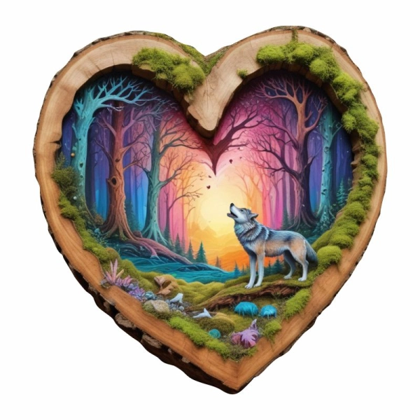 Drewniany magnes Plaster Wilk N4