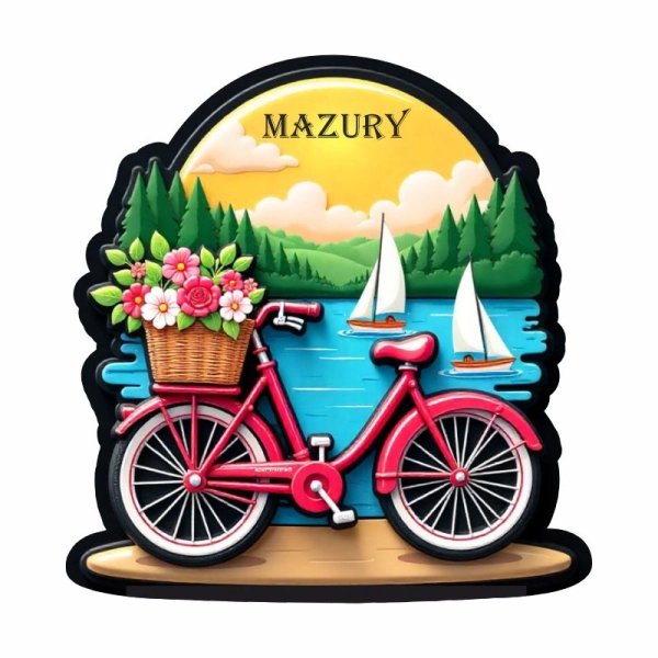 Drewniany magnes Rower UV N1