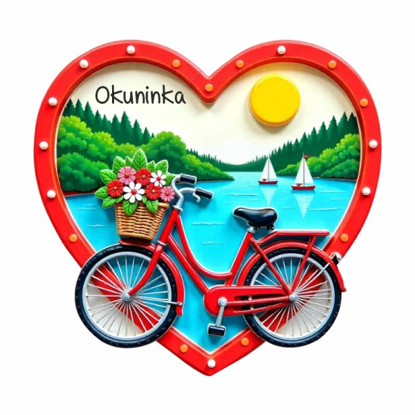 Drewniany magnes Rower UV N2