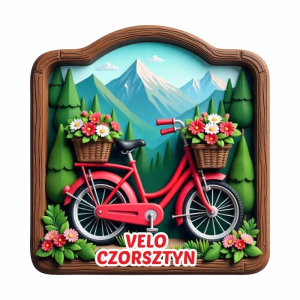 Drewniany magnes Rower UV N3