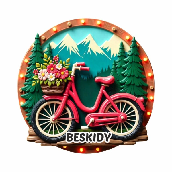 Drewniany magnes Rower UV N4