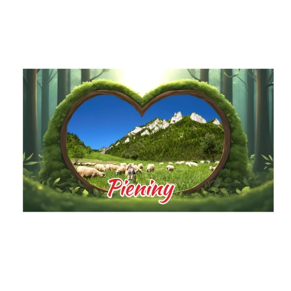 Drewniany magnes Panorama leśna N6