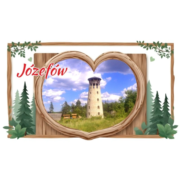 Drewniany magnes Panorama leśna N2