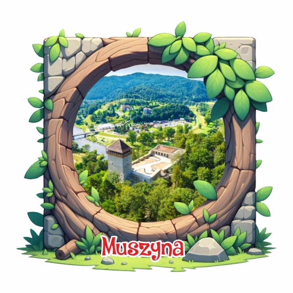 Drewniany magnes Ramka ze skały