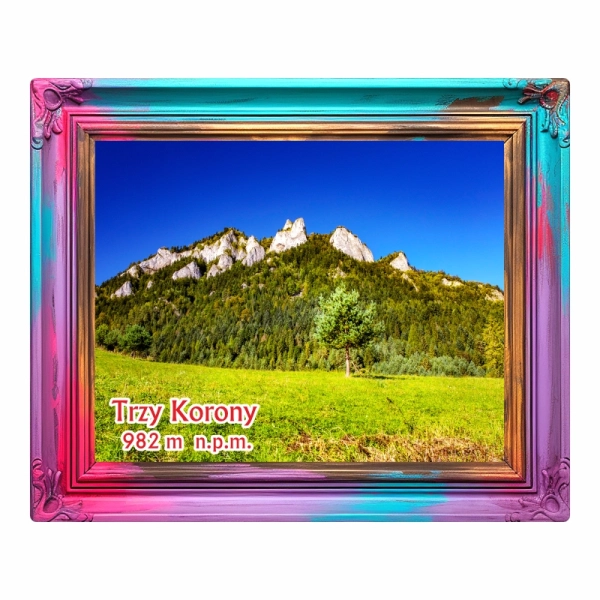 Drewniany magnes Cieniowana Ramka MIX