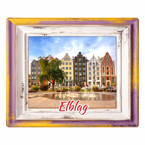 Drewniany magnes Cieniowana Ramka MIX