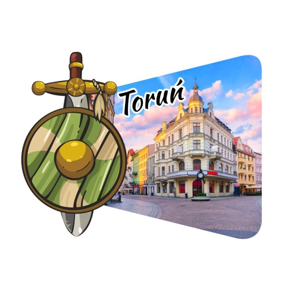 Drewniany magnes Tarcza z widokiem N1