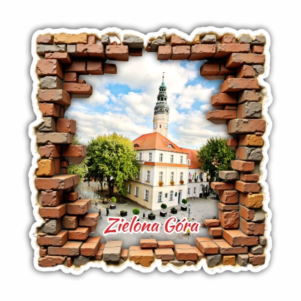 Drewniany magnes Ramka - Cegła N1