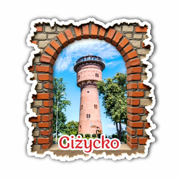 Drewniany magnes Ramka - Cegła N2