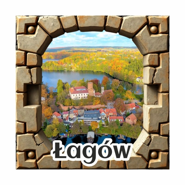 Drewniany magnes Ramka - Cegła N7