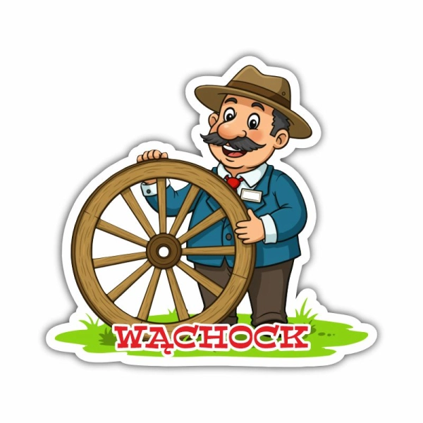 magnes łoś z drewnianą ramka i widoczkiem