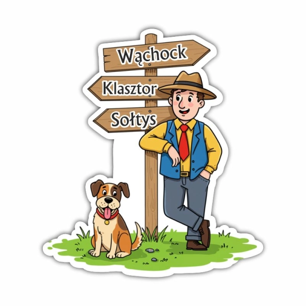 magnes łoś z drewnianą ramka i widoczkiem