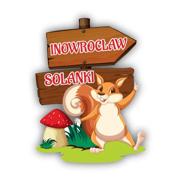 magnes wiewiórka z drogowskazem