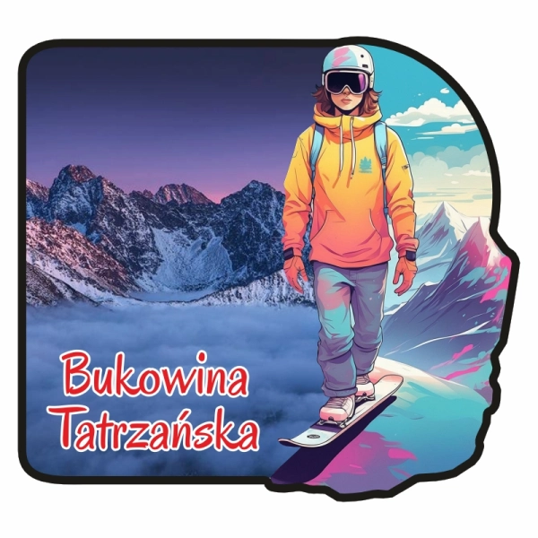 Drewniany magnes Zimowy N1