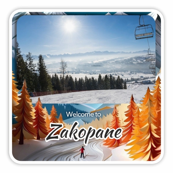 Drewniany magnes Zimowy N3